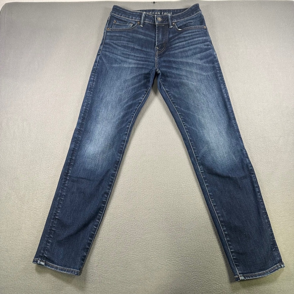 American Eagle Airflex+ Skinny Jeans Mens 28x32 Dark Wash Denim Slim Fit Pants